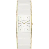 Jacques Lemans Damen Armbanduhr Dublin 1-2214D Edelstahl IP Gold Keramik weiß