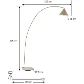 LINDBY Triangolo Bogenleuchte, beige, Höhe 195 cm, Metall - , Triangolo, Beige, für Wohnzimmer, Metall, Modern