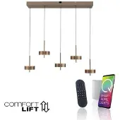 Paul Neuhaus Hängeleuchte Q-ROTATE, 5-armig, dunkelbraun, höhenverstellbar, ZigBee, 2700-5000K, PN 2249-34