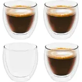 Intirilife 4x doppelwandiges transparentes Espressoglas Kaffeeglas Teeglas Thermoglas Dekoglas Espresso Glas