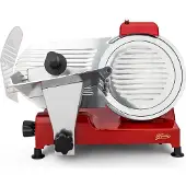 H.Koenig H.Elektrischer Alleschneider MSX254, professionell, präzise,Schnitt 0-12 mm, Klinge 25 cm, eingebauter Schärfer, 282 rpm, Rot