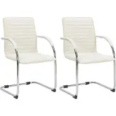 CLP 2er Set Besucherstühle Tira Kunstleder Farbe creme