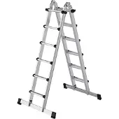 MUNK Günzburger Steigtechnik MUNK Teleskopleiter mit Traverse 4x6 Sprossen