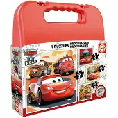 Educa - Cars Suitcase - 4er-Set progressiver Kinderpuzzles von 12 bis 25 Teilen. Ungefhre Gre: 16 x 16 cm. +3 Jahre (19677)