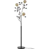LUCANDE Evory Stehleuchte Black/Gold - , Evory, Schwarz, für Wohnzimmer, Metall, Florentiner