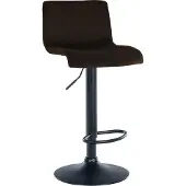 CLP Barhocker Hover Samtbezug höhenverstellbar drehbar mit Rückenlehne | Farbe braun Material Gestell Metall matt schwarz