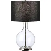 Elstead Lighting Tischleuchte, Textil schwarz, Glas klar, nickel, H 67 cm