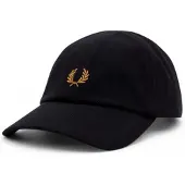 Fred perry für Herren. HW2295 Klassische schwarze Pikee-Mütze (OSFA), Lässig, Baumwolle