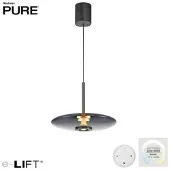 Paul Neuhaus E-Vitrum LED-Hängelampe, platin, Glas/Aluminium, CCT - , E-Vitrum, dimmbar, Metallisch, für Wohnzimmer, Glas, Modern