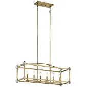 Elstead Lighting Elstead Cayden Kronleuchter E14 6-fach Naturmessing
