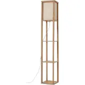 LINDBY Birta Stehleuchte, holzfarben/weiß, Regal, Holz - , Birta, Holz, für Wohnzimmer, Holz, Modern