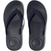 Original Brands FITFLOP FitFlop Iqushion Mens Textured-Strap Flip-Flops BLAU 45