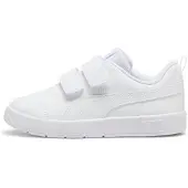 Puma COURTFLEX V3 V PS Sneaker, Weiß, Weiß-Silber, Mist, 2 UK