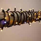 LumenXL Erweiterbare Weihnachtsbeleuchtung | extra warmweiß mit blauem Funkeln | ab 10 Meter mit 100 LEDs | Gummi