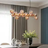 LumenXL Luxuriöse Pendelleuchte 16-flammig amber Glas - Sunita