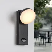 LumenXL Industrial-Außenwandleuchte Sil mit Sensor - Schwarz mit integrierter LED