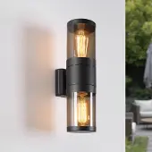 LumenXL 2-flammige Außenwandleuchte Rouen - Edelstahl