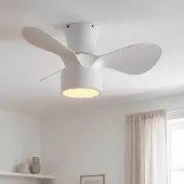LumenXL Kompakter Deckenventilator inkl. LED und Fernbedienung, Weiß - Vejas