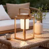 LumenXL Wiederaufladbare Tischlampe Luxor - Holzoptik