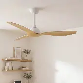 LumenXL Deckenventilator Iska in warmer Buchenholzfarbe mit Fernbedienung