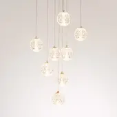 LumenXL Dimmbare Pendelleuchte mit goldenen Details, 8-flammig - Aedon
