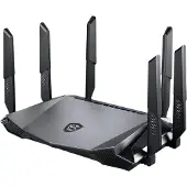 MSI RadiX AX6600 WiFi 6 Tri-Band, Wi-Fi 6 (802.11ax), Tri-Band (2,4 GHz / 5 GHz / 5 GHz), Ethernet/LAN, Schwarz, Tabletop-Router