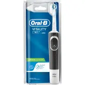 Oral-B Vitality 100 CrossAction, Erwachsener, Rotierende-vibrierende Zahnbürste, Schwarz, Weiß, 7600 Bewegungen pro Minute, 4 x 30 sec, -, N