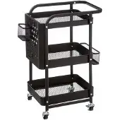 JTI Trolley, Metall - 3 Ebenen - Schwarz