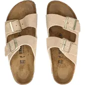 Birkenstock für Damen. 1029260 Sandalen aus Leder Arizona Leve (Schmale Passform) beige (41), Wohnung, Keine, Lässig