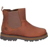 Timberland Unisex für Kinder. TB0A25T43581 Courma Kid Chelsea-Stiefel aus braunem Leder (31), Wohnung, Reißverschluss, Klettverschluss, Läss