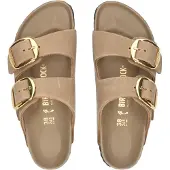 Birkenstock für Damen. 1030395 Sandalen aus Leder Arizona Big Buckle (Schmale Passform) hellbraun (39), Wohnung, Keine, Lässig
