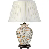 Elstead Lighting Elstead Soling Tischleuchte E27 Creme mit Orange und Grün Elfenbein