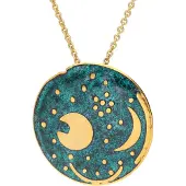 Trendor 21453 Damen-Kette Himmelsscheibe von Nebra Silber grün/gold ⌀ 30 mm