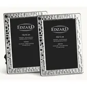 Edzard 2er-Set Bilderrahmen Pavia (10x15 cm), gehämmert, edel versilbert, anlaufgeschützt, 2 Aufhänger