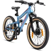 Bikestar Kinder Fully Mountainbike 20 Zoll ab 6 Jahre | 7 Gang Shimano, Scheibenbremsen | Blau