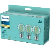 Philips Classic Ledbulb P45 E27 7W 2700K 806Lm 230 V - Clear - 3 -Pack - Warmes Weiß