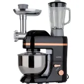 Klarstein Knetmaschine Küchenmaschine mit Fleischwolf, 1800W Teigmaschine Klein, 6 Stufen, Schneebesen Rühr- & Knethaken, Planetenrührwerk, Rührmaschine mit Mixer, Küchenmaschinen mit 5L Schüssel