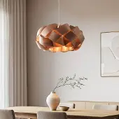 LumenXL Pendelleuchte mit natürlichem Design Weave aus Walnussfurnier - Ø60 cm