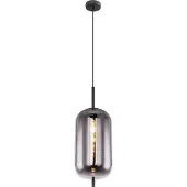 Globo Lighting Hängeleuchte Metall schwarz, matt, Glas, Höhe kürzbar, ø: 220mm, H: 1200mm, exkl. 1x E27 60W 230V