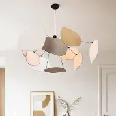 LumenXL Designer-Pendelleuchte Zandor - mit luftigen Leinenschirmen in sanften Tönen