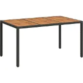 Syfax Gartentisch Schwarz 150 x 90 x 75 cm Poly-Rattan