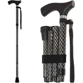 OEM Rollator mit Reliefmuster - Höhenverstellbar und einklappbar - Schwarz
