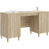 vidaXL Schreibtisch Sonoma-Eiche 142,5 x 50 x 75 cm Holzwerkstoff