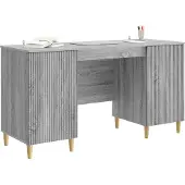 vidaXL Schreibtisch Graues Sonoma 142,5 x 50 x 75 cm Holzwerkstoff