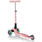 Globber JUNIOR FOLDABLE FANTASY LIGHTS – Tretroller, 120/80 mm, ABEC 5, 3-rädrig, LED-Leuchtrollen, pastellrosa-Flowers