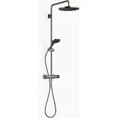 Dornbracht Showerpipe mit Brause-Thermostat ohne Handbrause, Ausladung Standbrause 450mm, Kopfbrause 300mm, 34460979-19, Farbe: Dark Chrome
