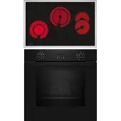 NEFF B2CCG6AK3 + T18SDH9L0, Keramik, 4 Zone(n), Glaskeramik, Schwarz, Berührung, 79,5 cm