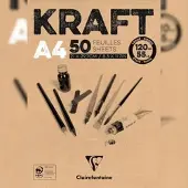 Clairefontaine 5x Block Kraftpapier, geleimt, 100 Blatt A4 120g - 975815C