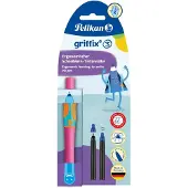 Pelikan griffix Tintenschreiber Lovely Pink für Rechtshänder, Schreiblernstift mit ergonomischer