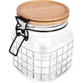 Excellent houseware Vorratsglas aus Glas mit Bambusdeckel und luftdichtem Verschluss